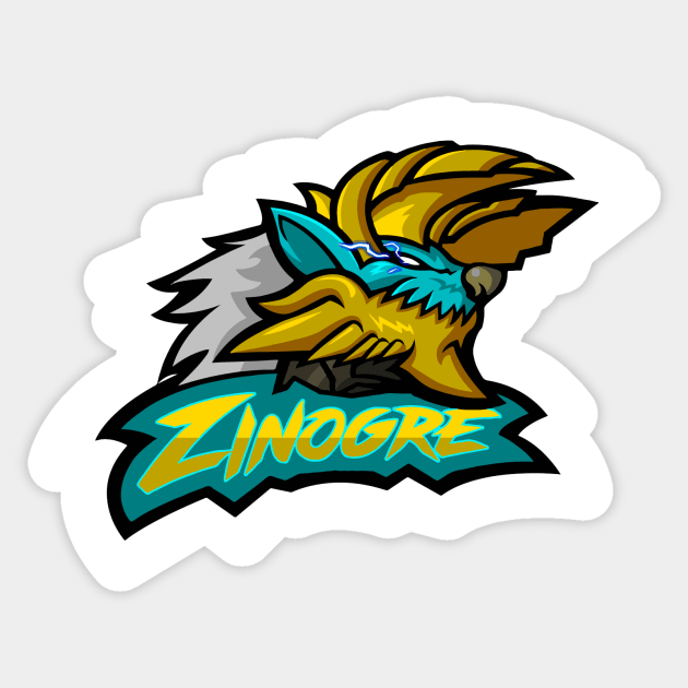 Zinogre Mascot Logo v.2 Sticker by Zebnoiser